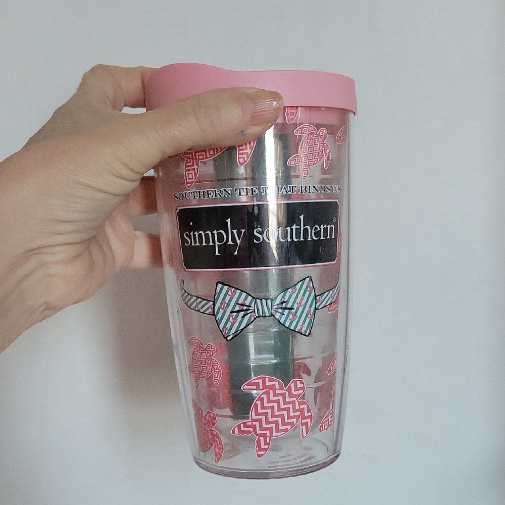 16 Oz Tervid Simply Southern Pink Turtle Bow Travel Tumbler Design
